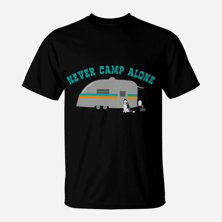 Siberian Husky Dog Rv Funny Camping Travel Trailer T-Shirt