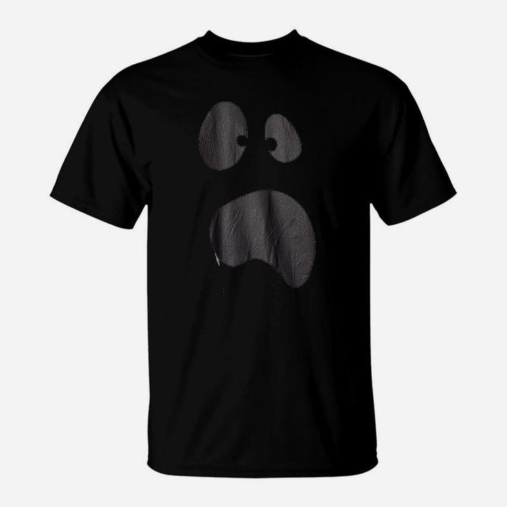 Silly Ghost Face Spooky Halloween Ghoul Face Easy Costume T-Shirt