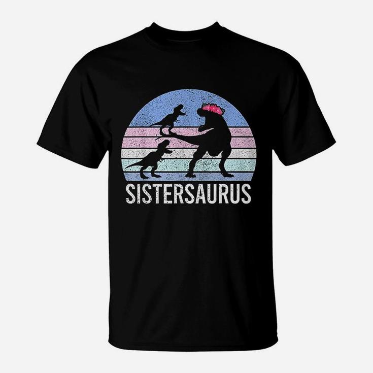 Sister Sis Santa Gift Christmas Xmas Dinosaur 2 Men T-Shirt