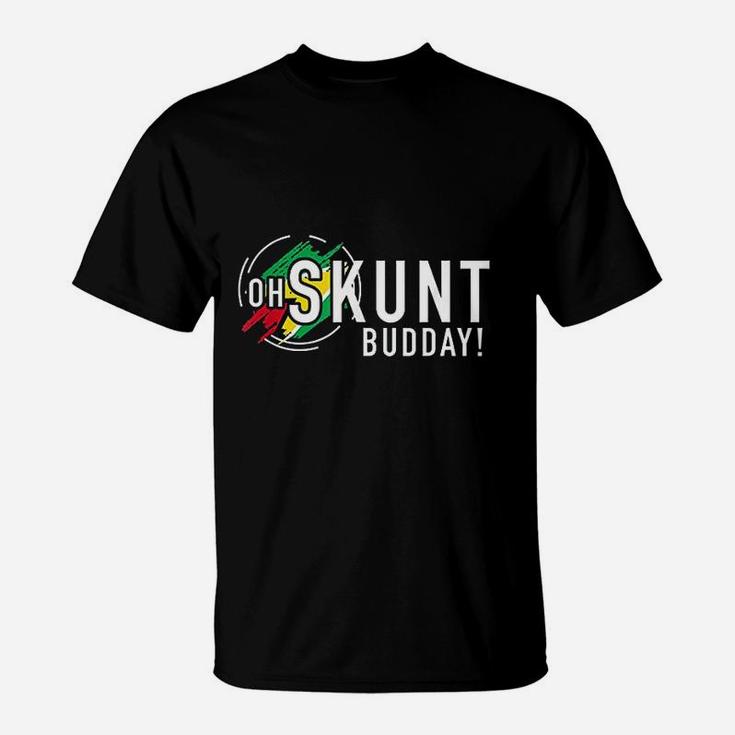 Skunt With Guyana Flag Funny Patriotic Design T-Shirt
