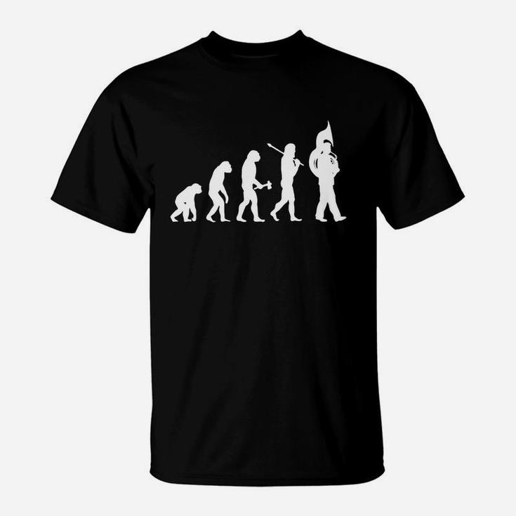 Sousaphone Tuba French Horn Evolution Funny Tubist T-shirt T-Shirt
