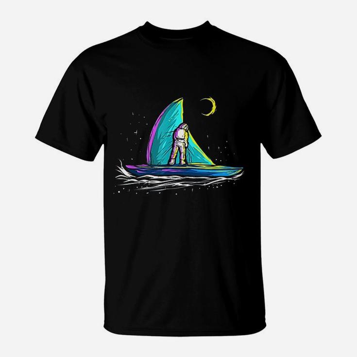 Space Astronaut Sail Boat Gift For Skipper Sailing Captain T-Shirt