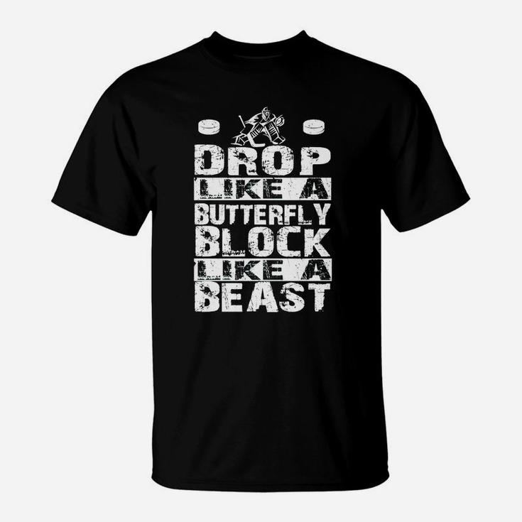 Sportliches Motivations-T-Shirt: Drop Like a Butterfly, Block Like a Beast
