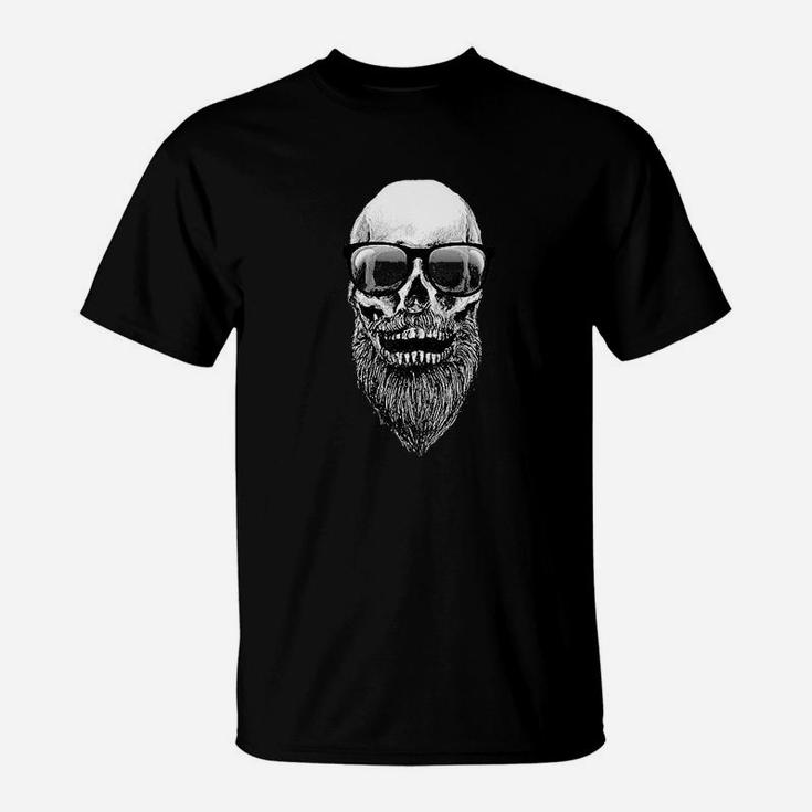 St Patricks Dads A Skull Face With Beard And Glasses T-Shirt