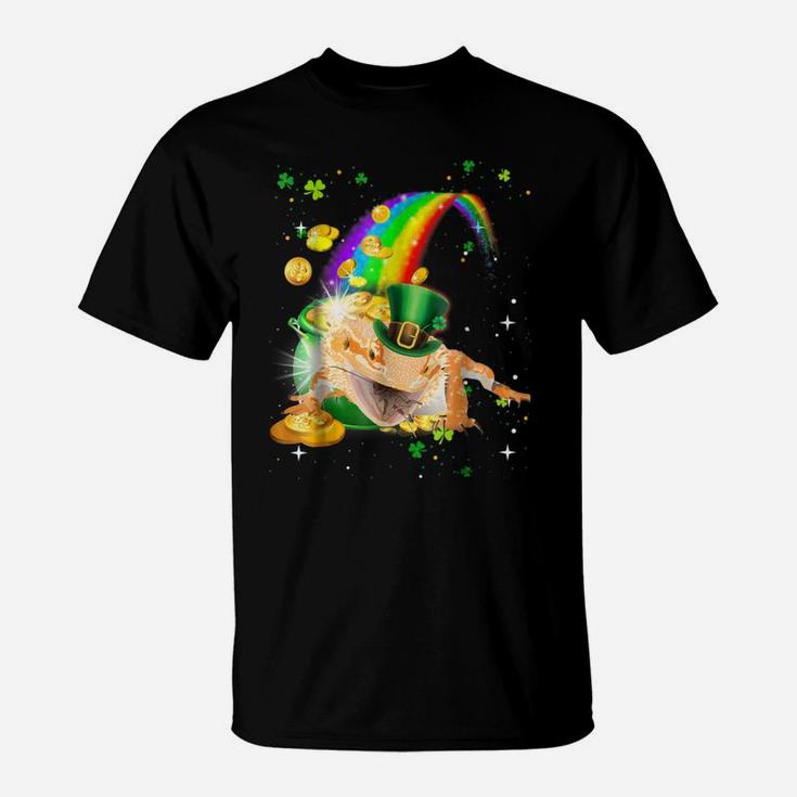 St Patrick's Day Bearded Dragon Lover T-shirt T-Shirt