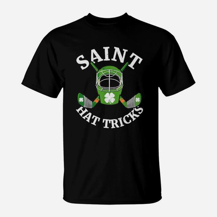 St Patricks Day Saint Hat Tricks Hockey Shamrock T-Shirt