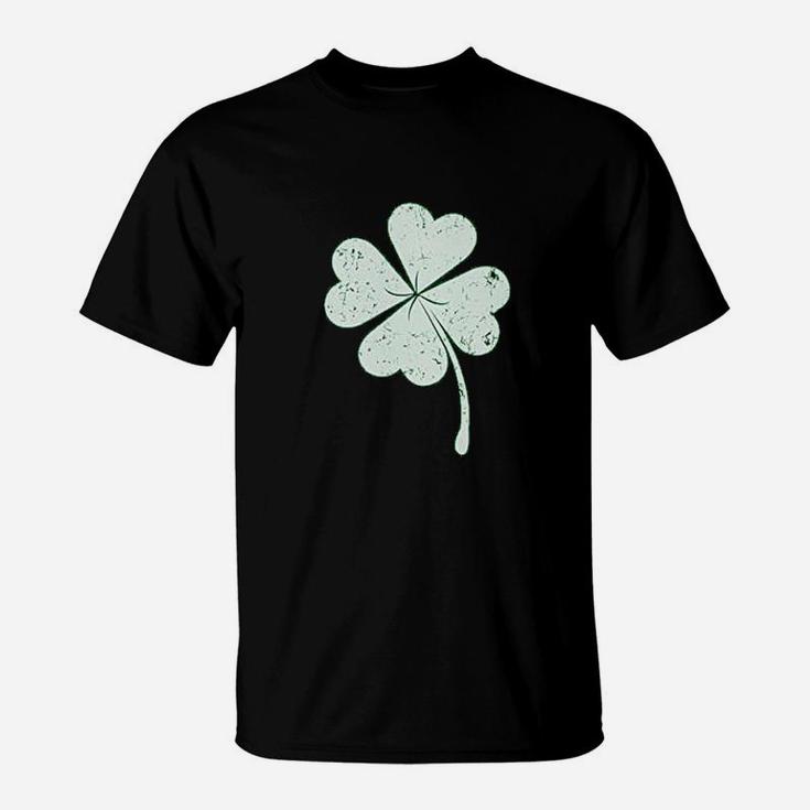 St Patricks Distressed Clover Lucky Charm Shamrock T-Shirt