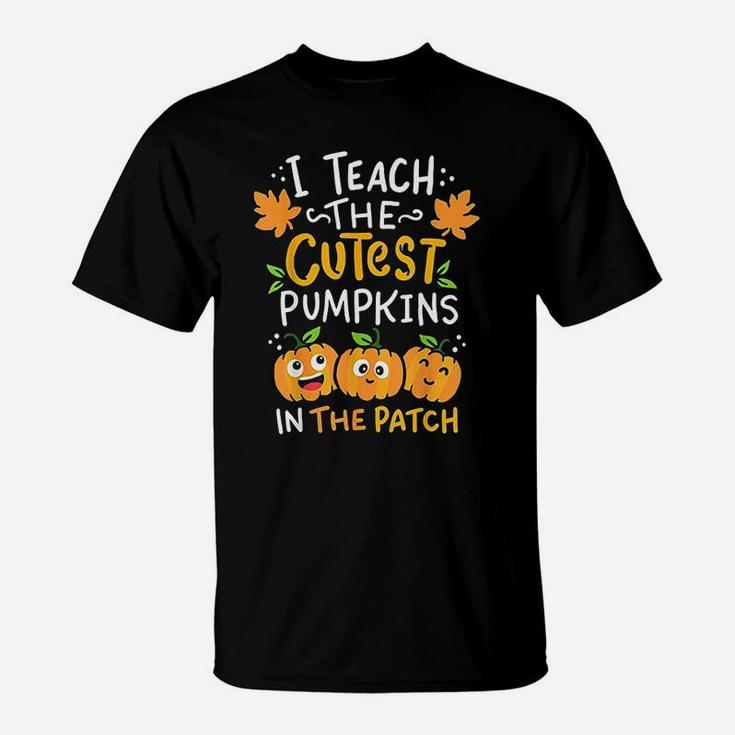 Teacher Halloween Prek Teacher Kindergarten Cutest Pumpkins T-Shirt