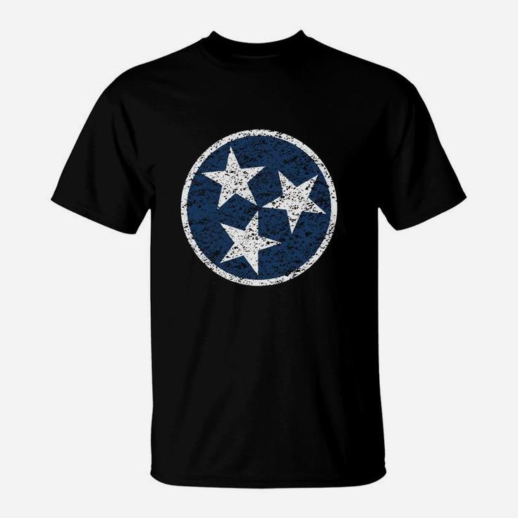 Tennessee Flag Symbol - Blue Distressed T-shirt T-Shirt