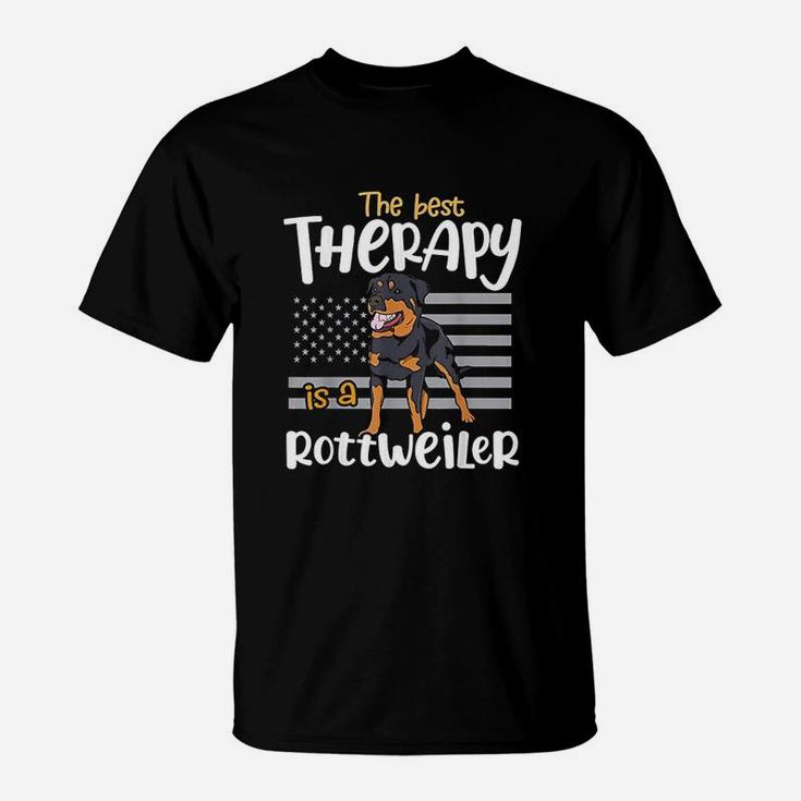 The Best Therapy Rottweiler Rottie Dog Mom Dad Funny Gift T-Shirt