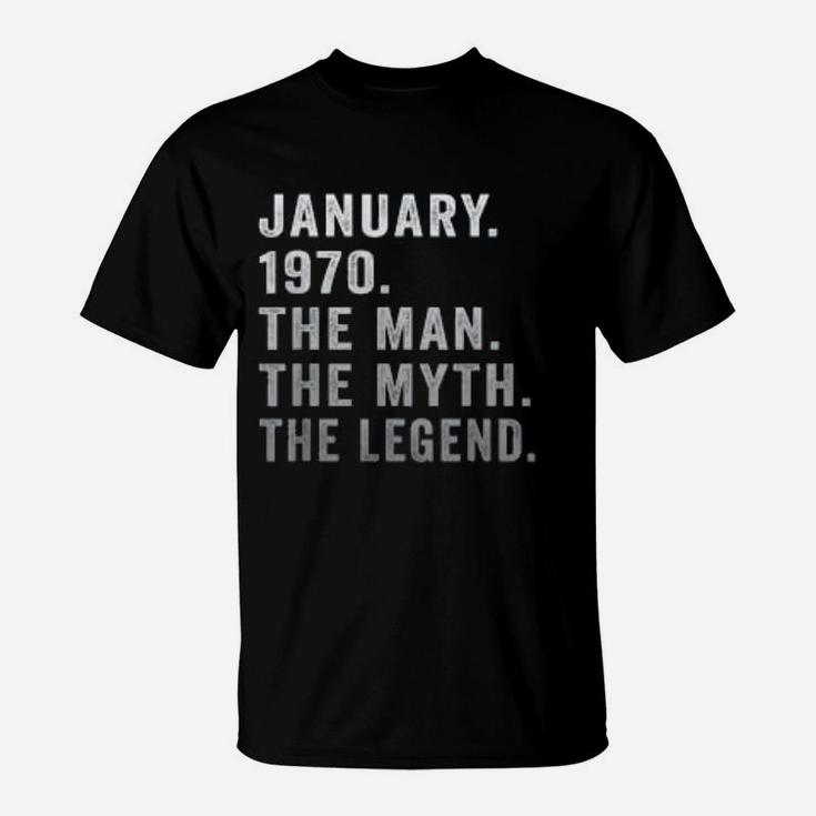 The Man Myth Legend January Vintage 1970 T-Shirt