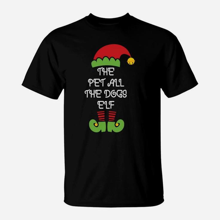 The Pet All The Dogs Elf Matching Family Christmas T-Shirt