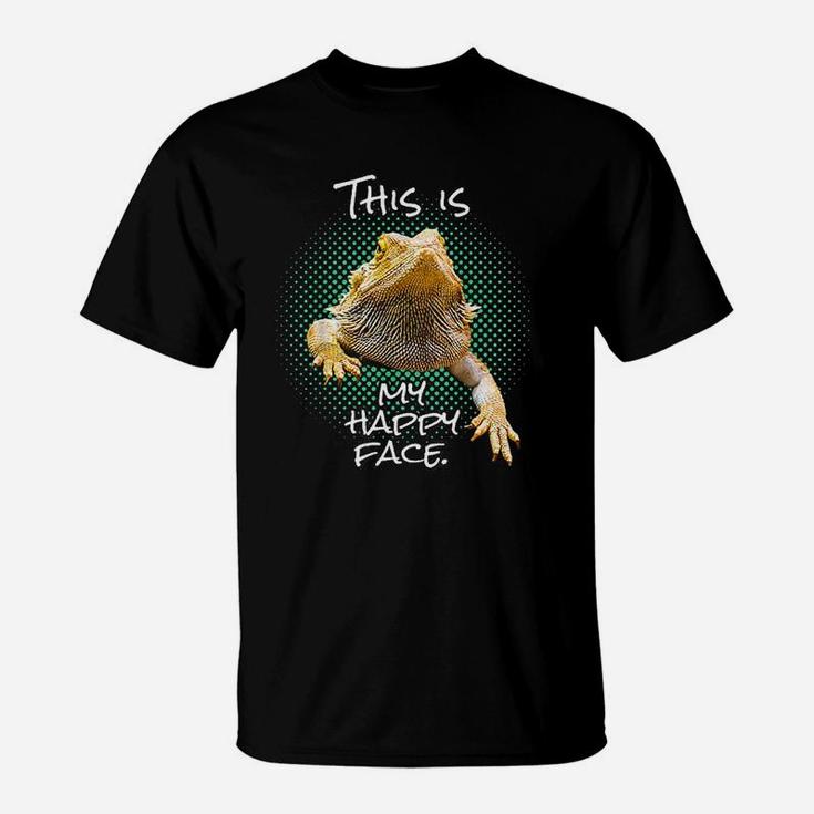 This Is My Happy Face Bearded Dragon Funny Reptile T-Shirt