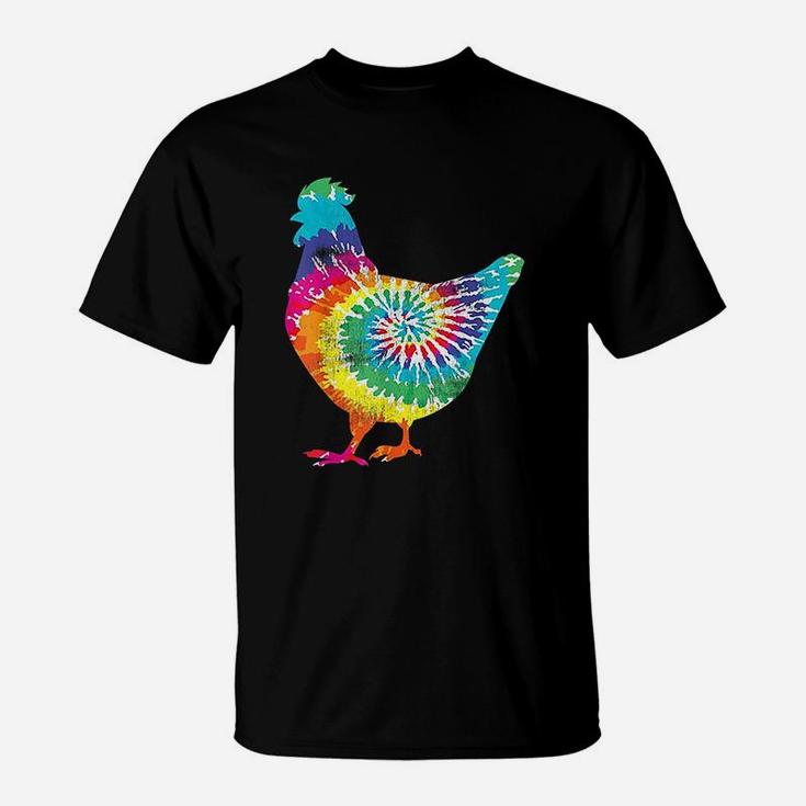 Tie Dye Chicken Gift For Hippy Farmer Hobby Farm T-Shirt