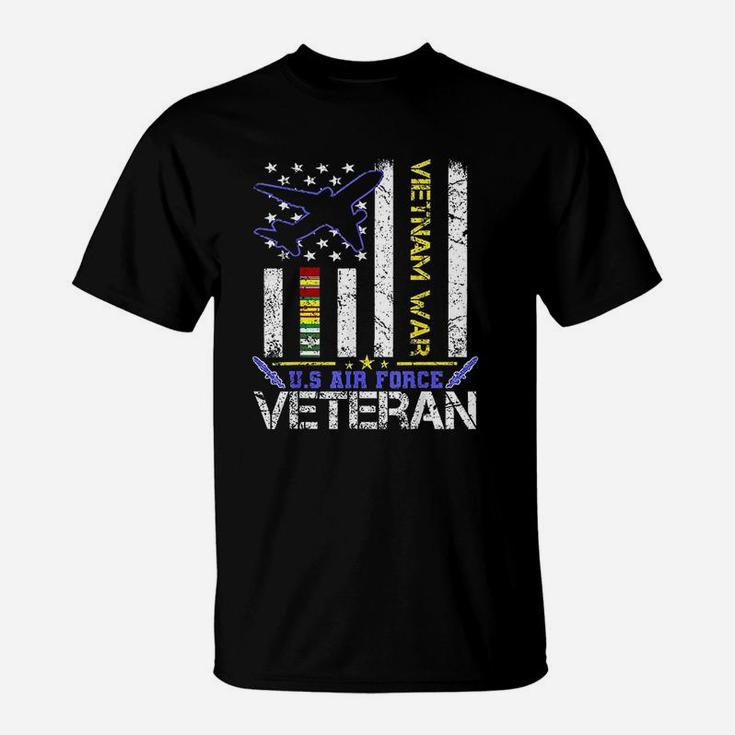 Us Air Force Vietnam Veteran Military Veteran Us Flag Gift T-Shirt