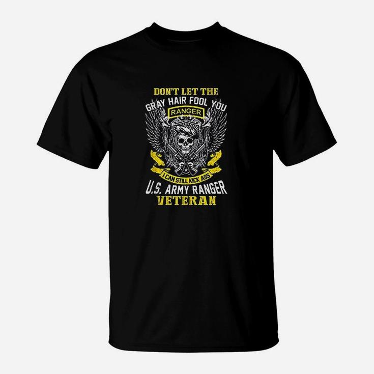 Us Army Ranger Veteran American War Pride Skull Design Ideas T-Shirt