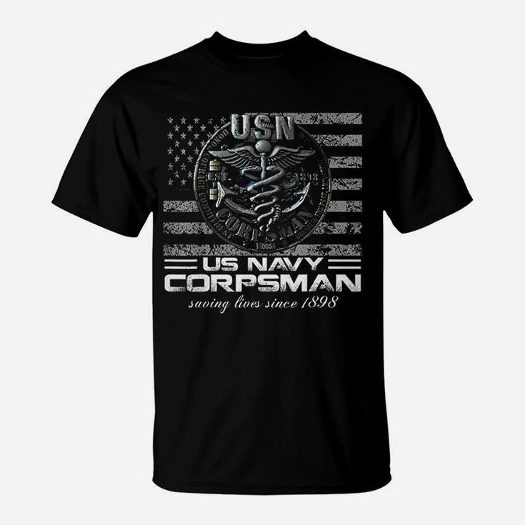 Us Navy Corpsman Saving Lives Since 1898 Veteran Day Gift T-Shirt