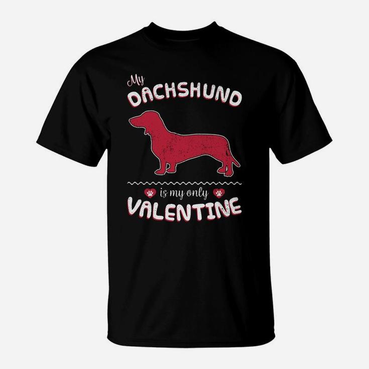 Valentine Dachshund Dog For Dachshund Dad Or Mom T-Shirt