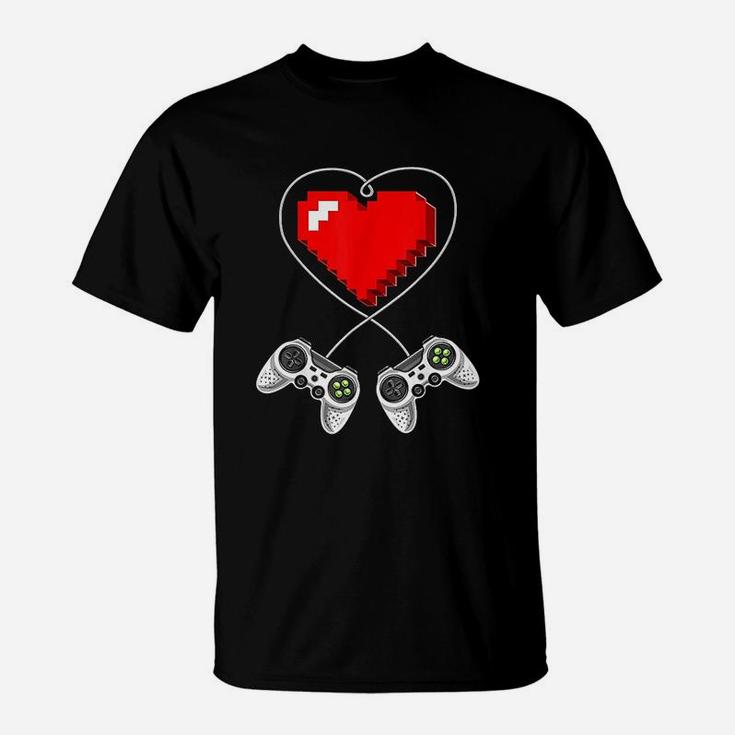 Valentine's Day Video Game Controller Heart Gamer Gift Boys T-Shirt