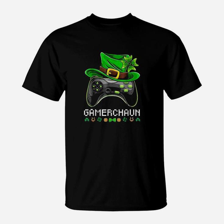 Video Game Leprechaun St Patricks Day Gamer Kids Boys Gaming T-Shirt