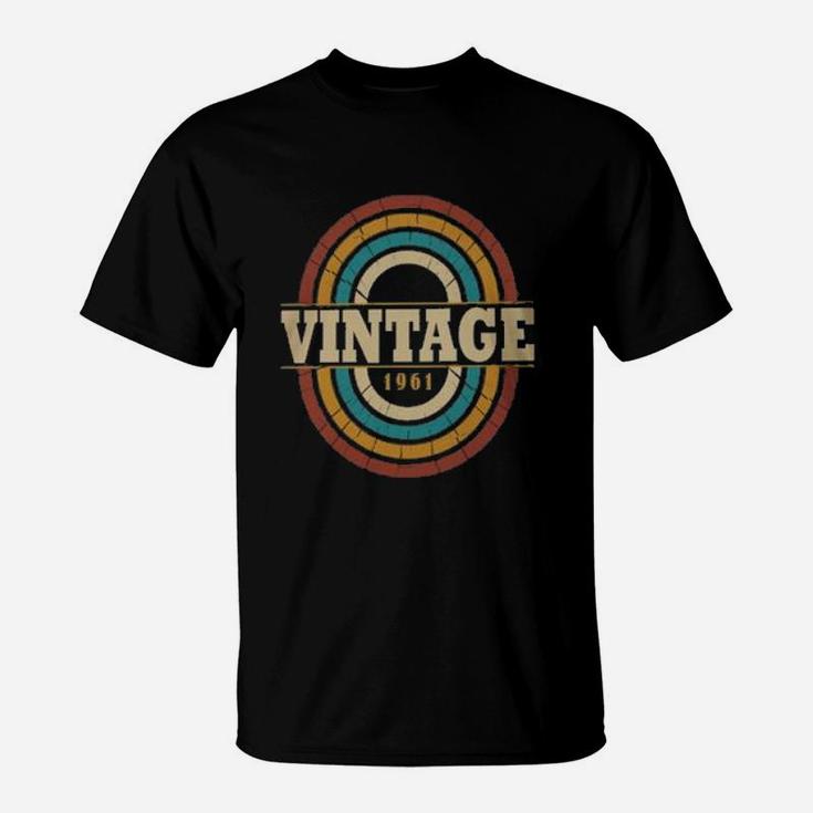 Vintage 1961 Rainbow 60th Birthday T-Shirt