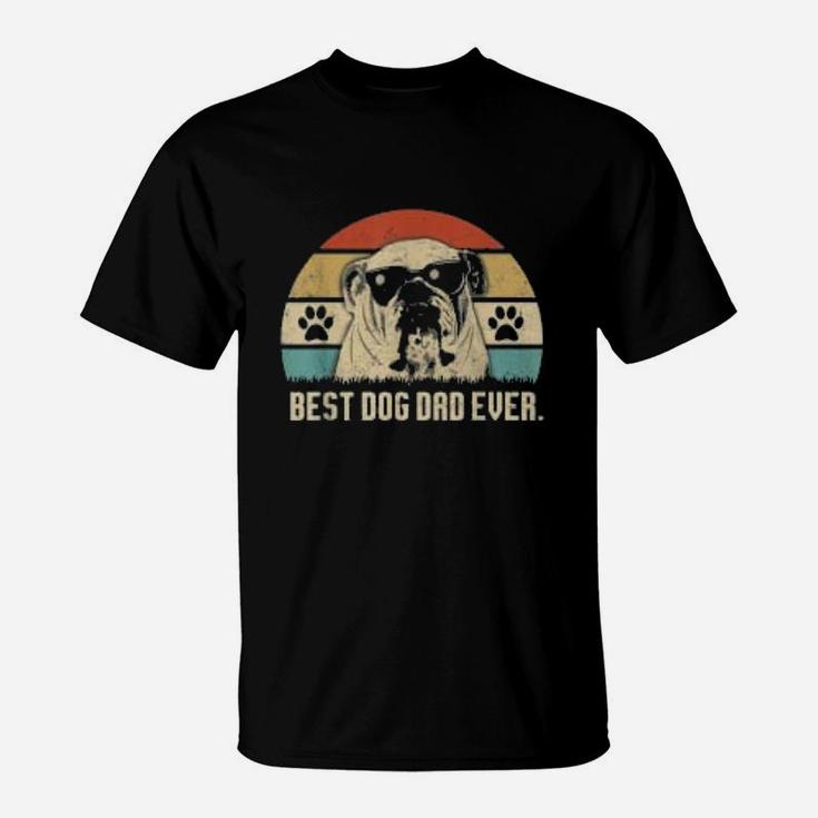 Vintage Best English Bulldog Dad Ever T-Shirt