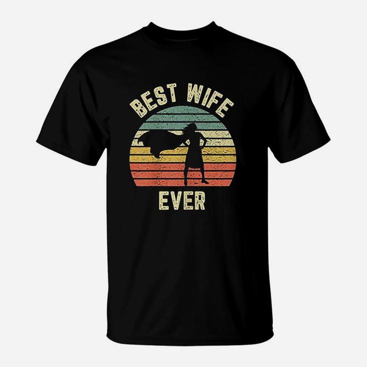 Vintage Best Wife Ever Holiday Gift Superhero Fun Graphic T-Shirt