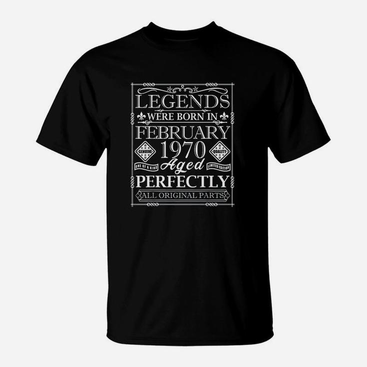 Vintage Born In February 1970 Man Myth Legend 52nd Years Old T-Shirt