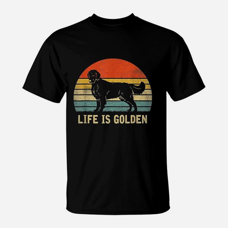 Vintage Golden Retriever Dog Life Is Golden T-Shirt