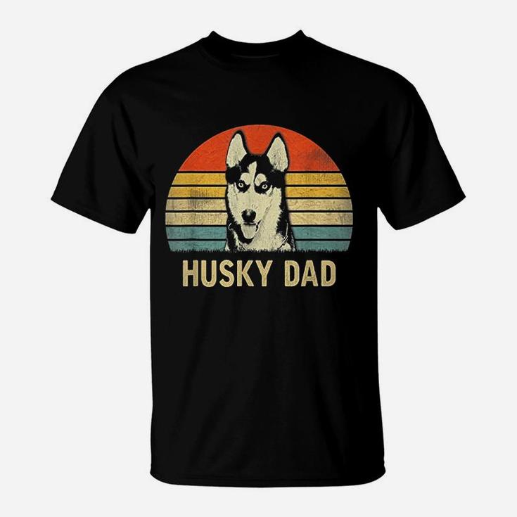 Vintage Husky Dad Fathers Day T-Shirt