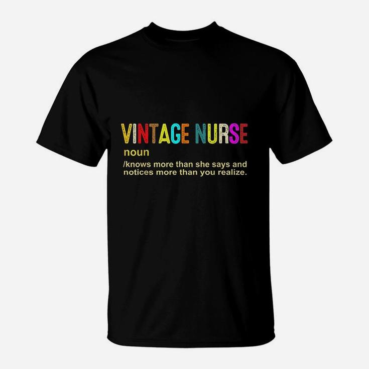 Vintage Nurse Noun-funny Nurse T-Shirt