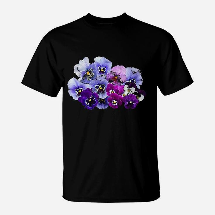 Vintage Pansies Flowers Gardening Pansy Lover T-Shirt