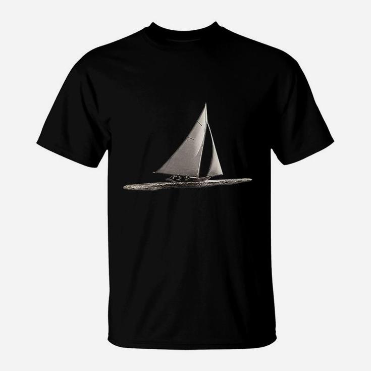 Vintage Sail Boat Nautical Dad Sailing T-Shirt
