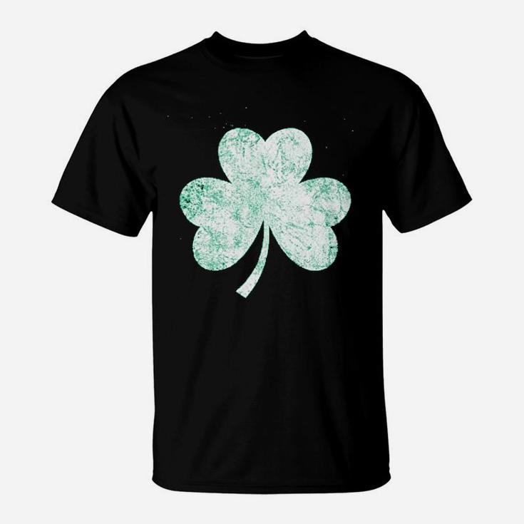 Vintage Style Distress Heather Irish Green Shamrock St Patricks Day Ireland Pride T-Shirt