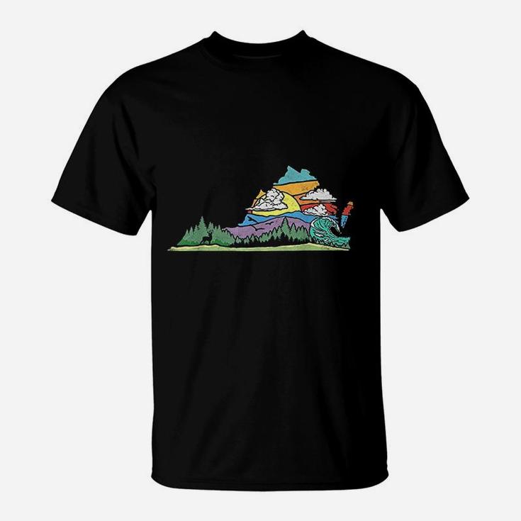 Vintage Virginia Outdoors And Nature Lover Retro 80s T-Shirt