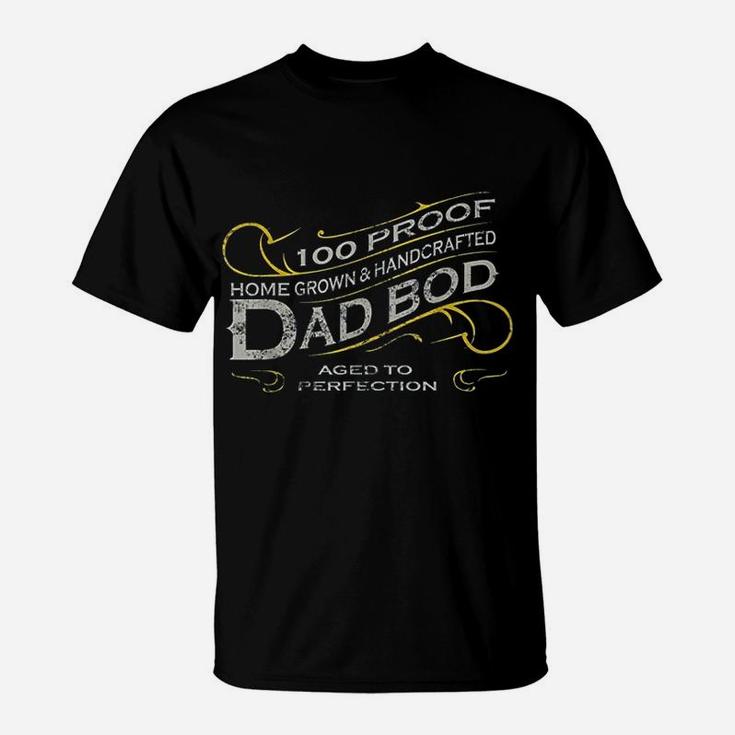 Vintage Whiskey Label Dad Bod Funny New Father Gift T-Shirt