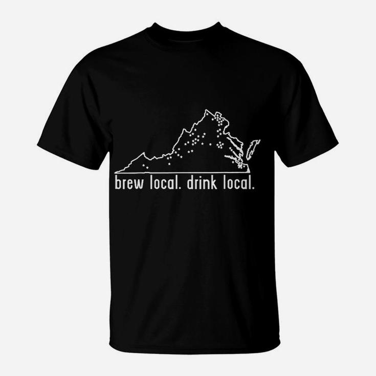 Virginia State Brewery Map - Craft Beer Graphic T-Shirt