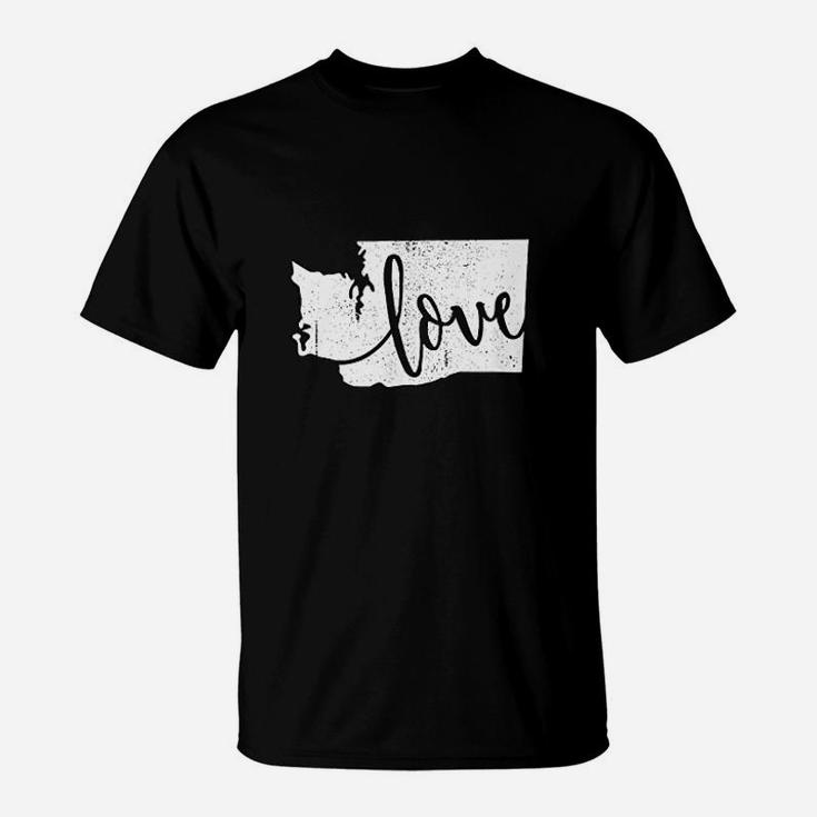 Washington Home Love Vintage State Map T-Shirt