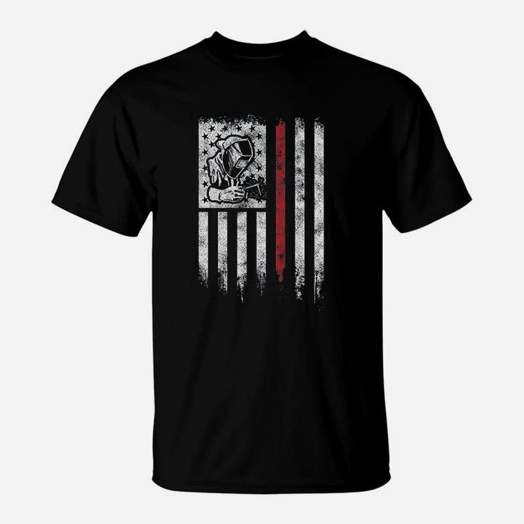 Welder Vintage Usa American Flag Patriotic Welding Gift T-Shirt