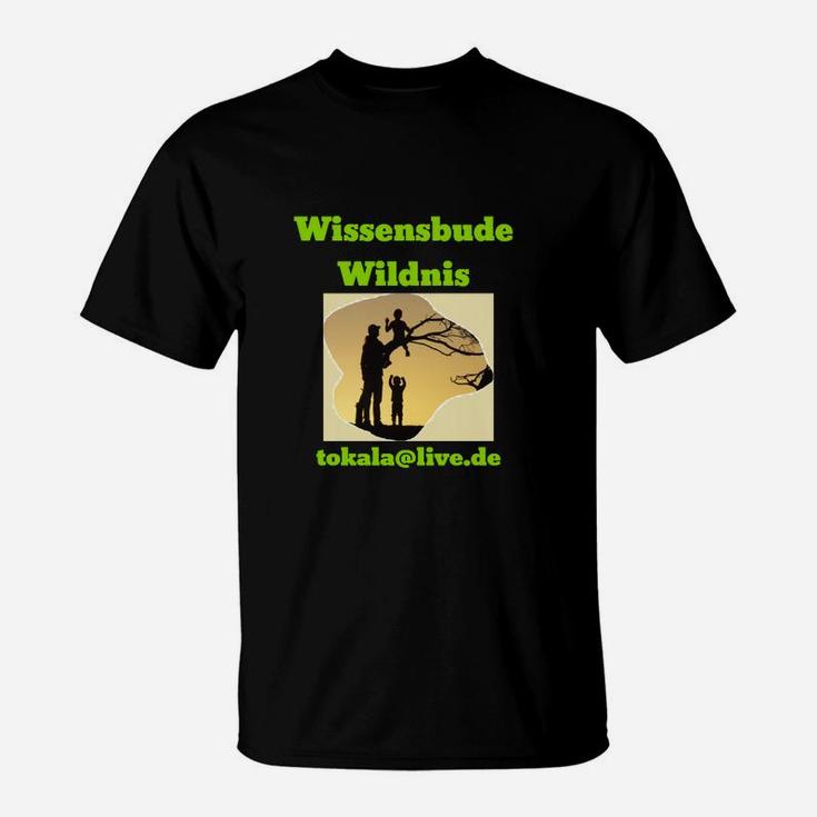 Wissensbude Wildnis Themen-T-Shirt für Natur- und Abenteuerfans, Unisex in Schwarz