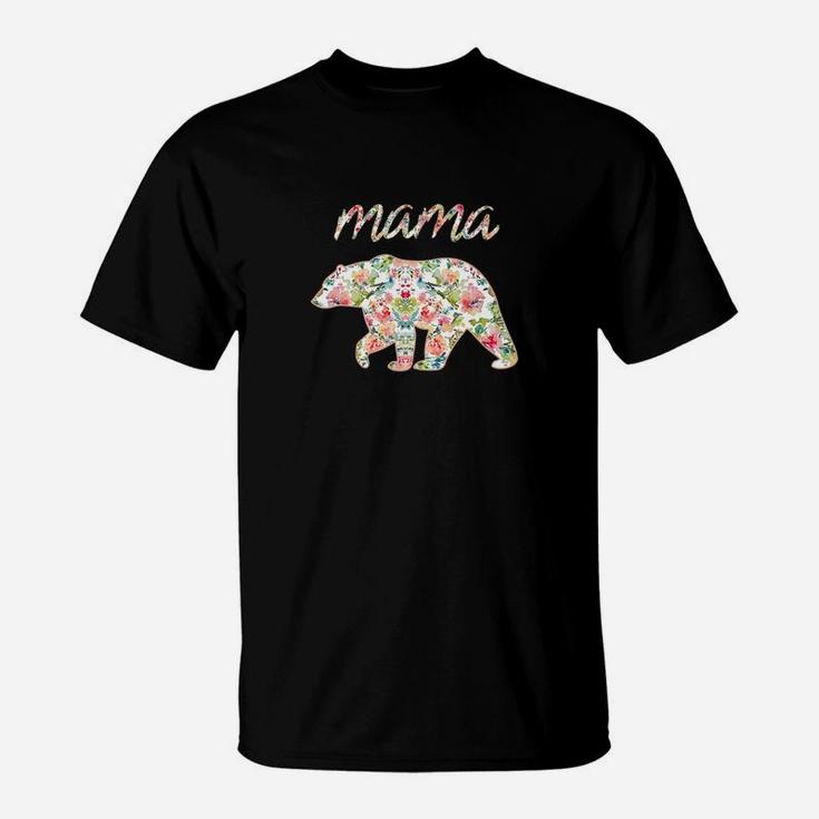 Womens Mama Bear Floral Mama Bear Floral T-Shirt