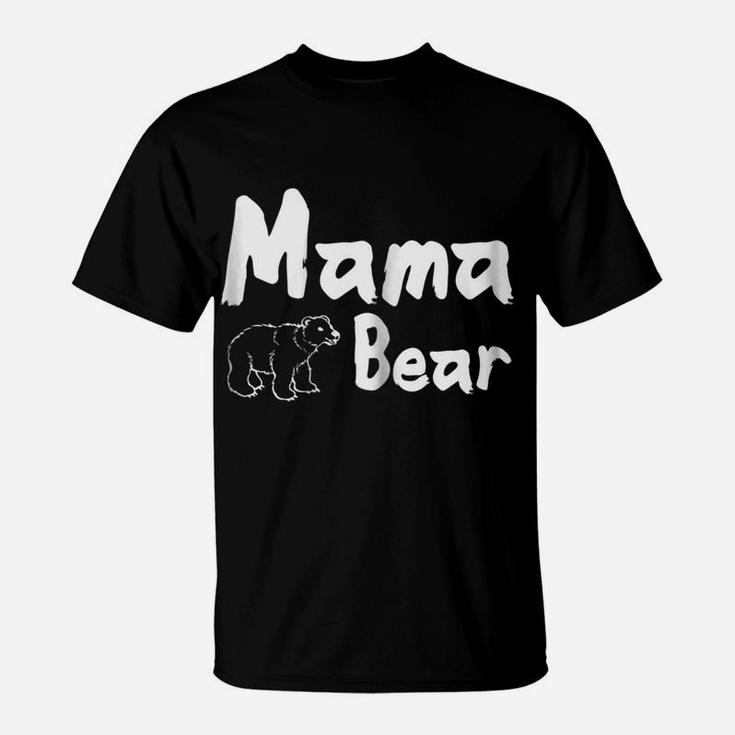 Womens Mama Bear With Bear Artwork T-Shirt