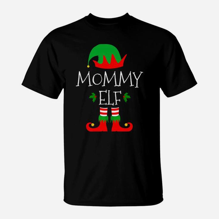Womens Mommy Elf Matching Family Group Christmas Gifts T-Shirt