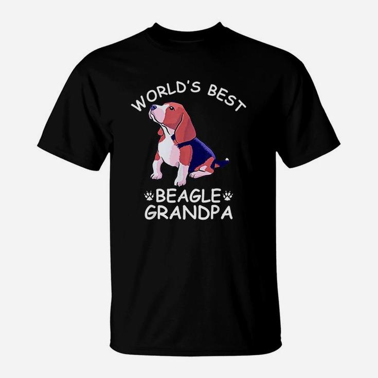 World Best Beagle Grandpa Funny Granddog Dog Lover T-Shirt