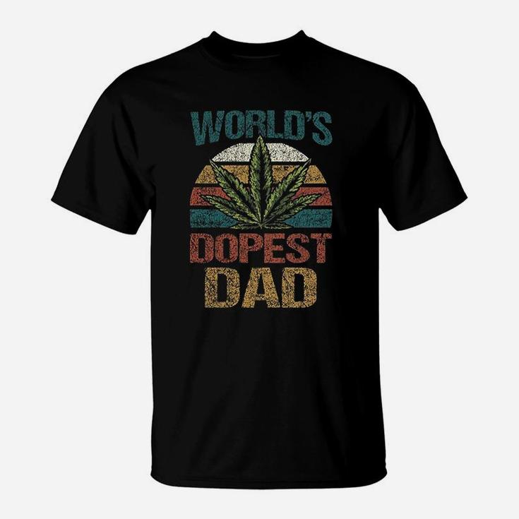 Worlds Dopest Dad Leaf Vintage Distressed T-Shirt