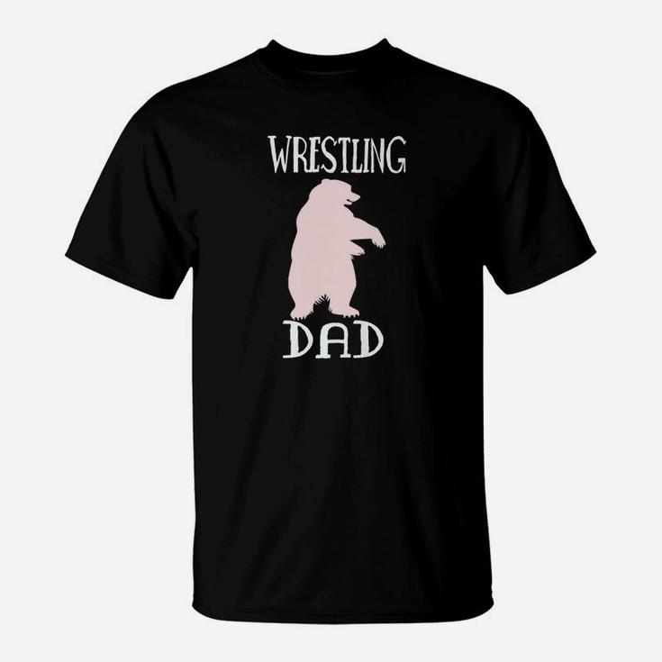 Wrestling Dad Funny Bear Fathers Day Christmas Gift T-Shirt