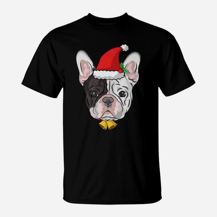 Xmas Funny French Bulldog With Antlers Christmas T-Shirt