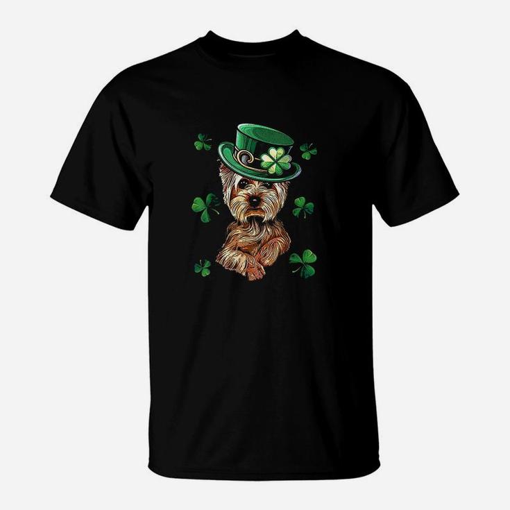 Yorkshire Terrier Stpatricks Day Dog Shamrock T-Shirt