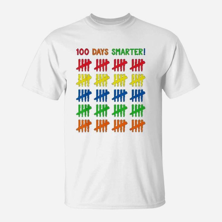 100 Days Of School Tally Marks Kids 100 Days Smarter T-Shirt