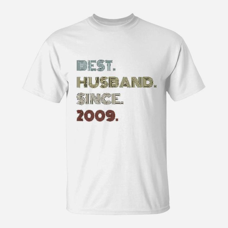 12th Wedding Anniversary Gift Best Husband Since 2009 T-Shirt